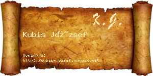 Kubis József névjegykártya