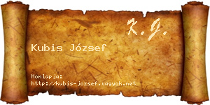 Kubis József névjegykártya